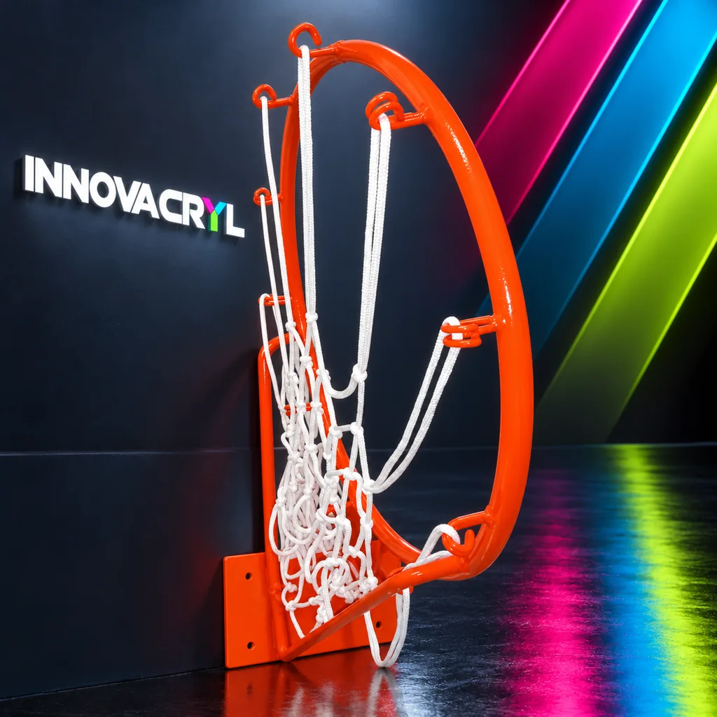 Aro de baloncesto naranja, vista lateral
