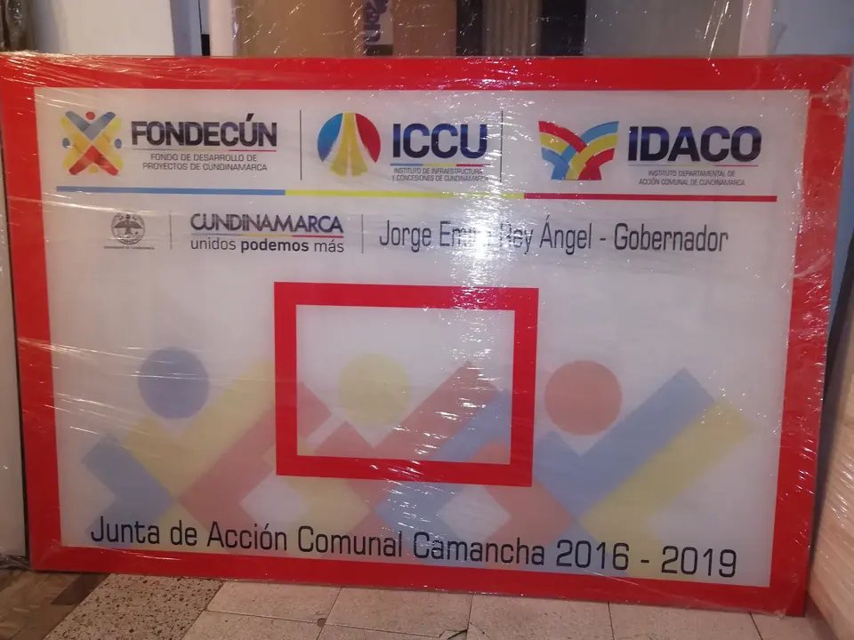 Tablero personalizado de la Junta de Acción Comunal Camancha