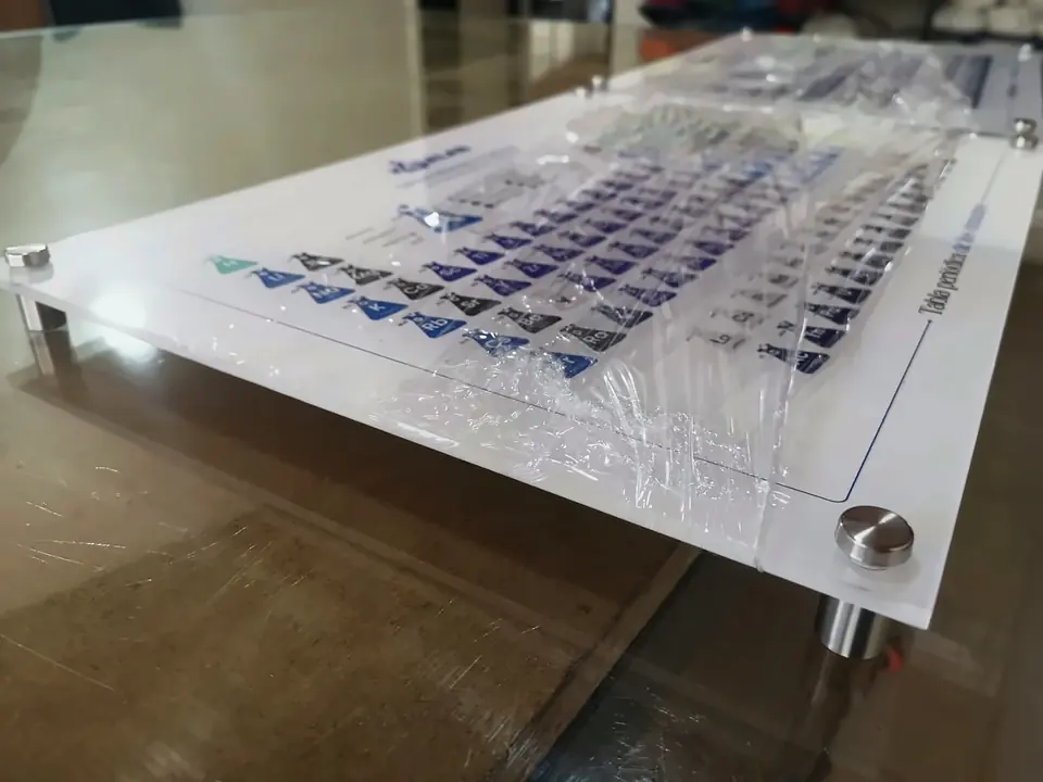 Tablero de acrílico con impresión UV y separadores