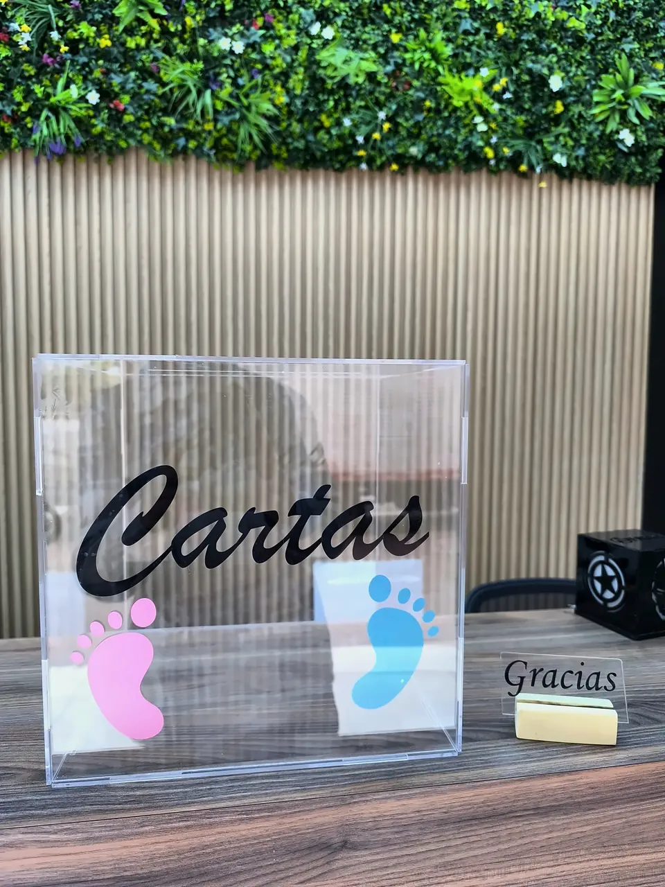 Urna de cartas transparente de acrílico